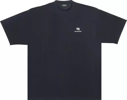 Футболка Balenciaga Sporty B Swim T-Shirt 'Black', черный