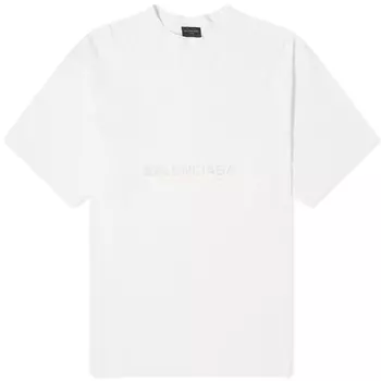 Футболка Balenciaga Surf Logo, белый и голубой
