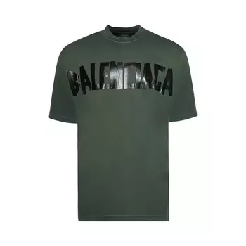 Футболка Balenciaga Tape Logo T-Shirt, цвет Dark Green