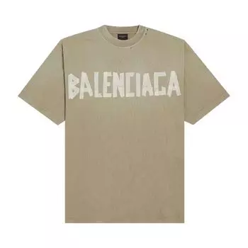 Футболка Balenciaga Tape Type T-Shirt 'Army Green', зеленый