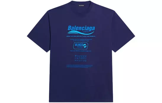 Футболка Balenciaga, темно-синий