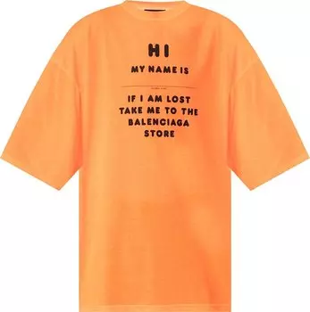 Футболка Balenciaga Wide Fit T-Shirt 'Fluo Orange/Black', оранжевый