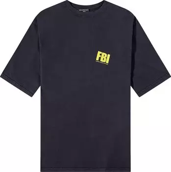 Футболка Balenciaga Worn Out T-Shirt 'Marine Blue/Yellow', синий