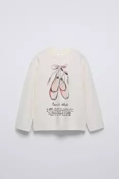 Футболка ballet diamante ZARA, экрю