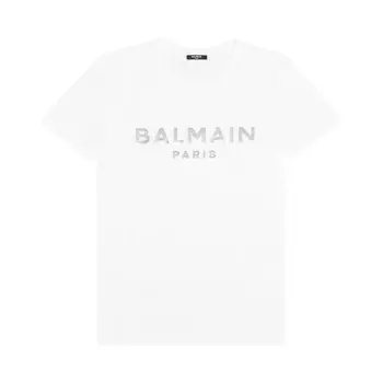 Футболка Balmain Foil T-Shirt 'Blanc/Argent', белый