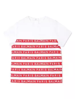 Футболка Balmain Kids из хлопка, белый