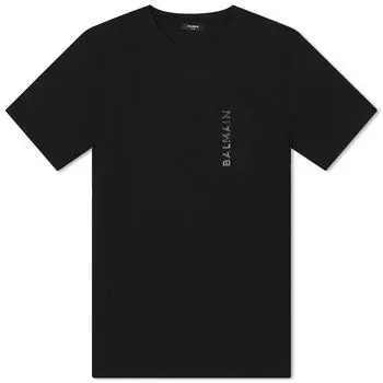 Футболка Balmain Laminato Logo, цвет Black & Dark Grey