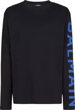 Футболка Balmain Logo Print Eco Responsible Cotton T-Shirt 'Black', черный