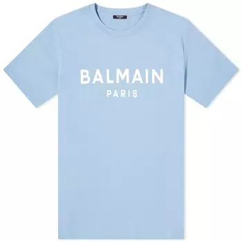 Футболка Balmain Paris Logo, цвет Pale Blue & White