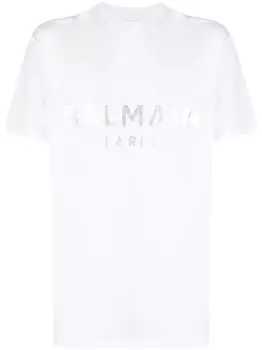 Футболка Balmain с серебряным принтом Dolce & Gabbana, белый