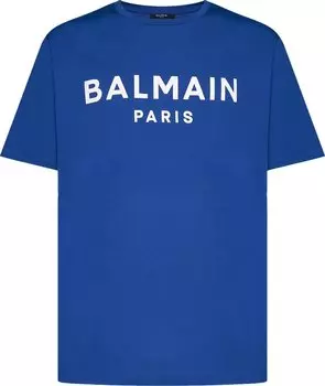 Футболка Balmain Straight Fit Printed T-Shirt 'Blue', синий