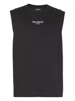 Футболка Balmain топ с вышитым логотипом, черный