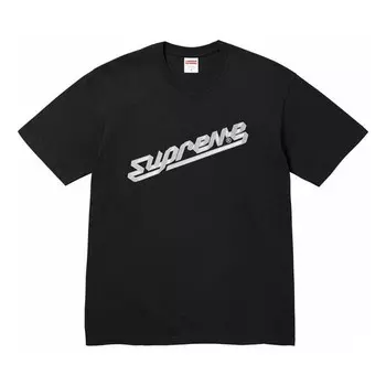 Футболка banner logo t-shirt 'black white' Supreme, черный