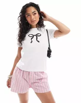 Футболка-бантик JJXX белого цвета