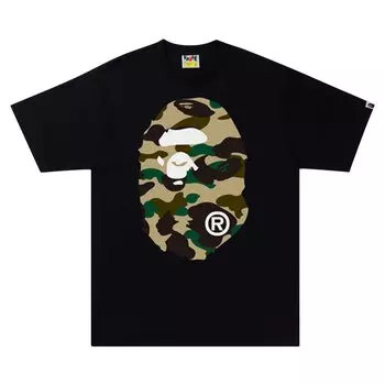 Футболка BAPE 1st Camo Big Ape Head, Черный/Желтый
