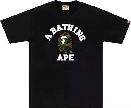 Футболка BAPE 1st Camo College 'Black/Green', черный