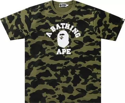 Футболка BAPE 1st Camo College Tee 'Green', зеленый