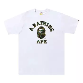 Футболка BAPE 1st Camo College Tee 'White/Green', белый