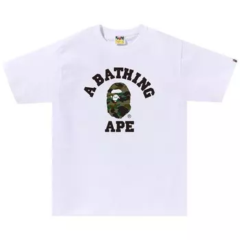 Футболка BAPE 1st Camo College 'White/Green', белый