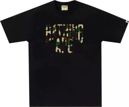 Футболка BAPE 1st Camo NYC Logo 'Black/Yellow', черный