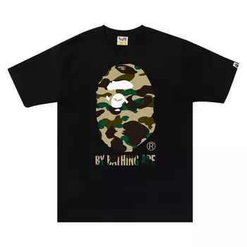 Футболка BAPE 1st Camo Side Big Ape Head 'Black/Yellow', черный