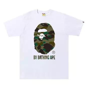 Футболка BAPE 1st Camo Side Big Ape Head Tee 'White/Green', белый