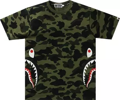 Футболка BAPE 1st Camo Side Shark Tee 'Green', зеленый