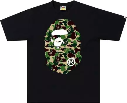 Футболка BAPE ABC Camo Big Ape Head Tee 'Black/Green', черный