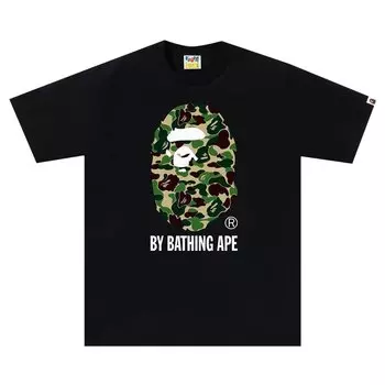 Футболка BAPE ABC Camo By Bathing Ape, цвет черный/зеленый