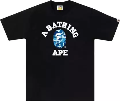 Футболка BAPE ABC Camo College 'Black/Blue', черный