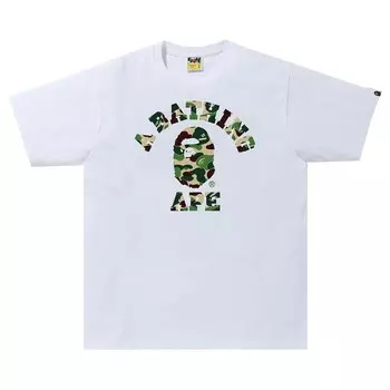 Футболка BAPE ABC Camo College Tee 'White/Green', белый