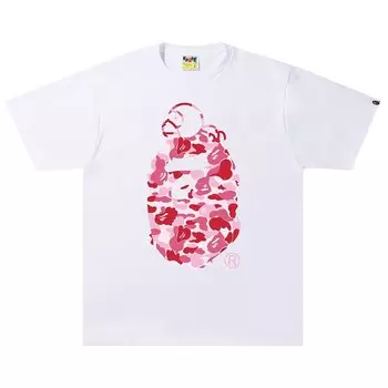 Футболка BAPE ABC Camo Milo на Big Ape, цвет Белый/Розовый