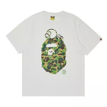 Футболка BAPE ABC Camo Milo на Big Ape, цвет Белый/Зеленый