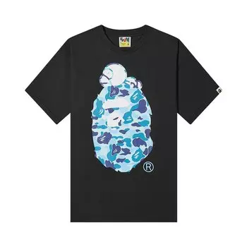 Футболка BAPE ABC Camo Milo на Big Ape, цвет черный/синий