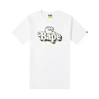Футболка BAPE ABC Camo Milo On Tee 'White/Green', белый
