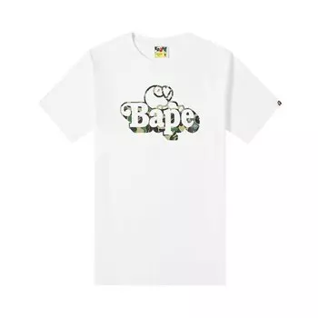 Футболка BAPE ABC Camo Milo On Tee 'White/Green', белый