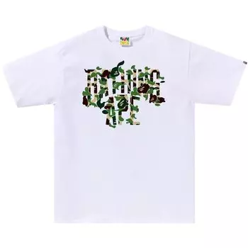 Футболка BAPE ABC Camo Rebuild NYC Logo 'White/Green', белый