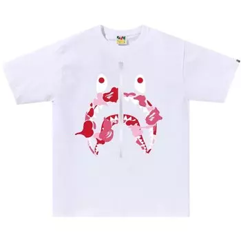 Футболка BAPE ABC Camo Rebuild Shark 'White/Pink', белый