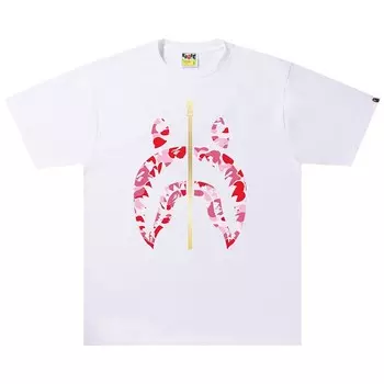 Футболка BAPE ABC Camo Shark, Белый/Розовый