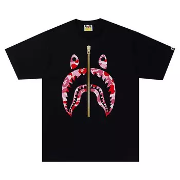 Футболка BAPE ABC Camo Shark, черный/розовый