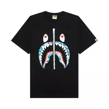 Футболка BAPE ABC Camo Shark, Черный/Синий
