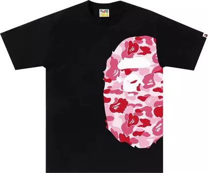 Футболка BAPE ABC Camo Side Big Ape Head 'Black/Pink', черный