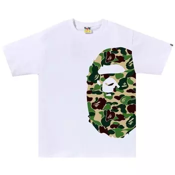 Футболка BAPE ABC Camo Side Big Ape Head 'White/Green', белый