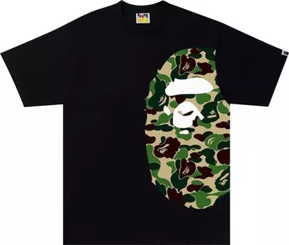 Футболка BAPE ABC Camo Side Big Ape Head Tee 'Black/Green', черный