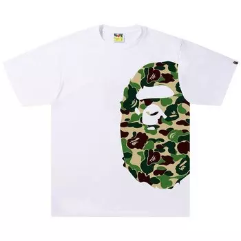 Футболка BAPE ABC Camo Side Big Ape Head Tee 'White/Green', белый