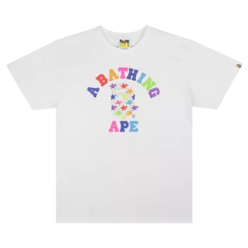 Футболка BAPE ABC Rainbow 'Multicolor/White', разноцветный