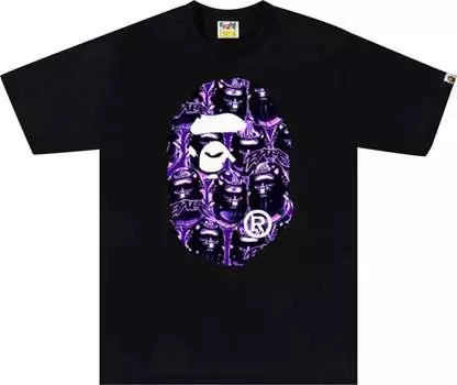 Футболка BAPE Ape Head Graffiti Big Ape Head 'Black/Purple', черный