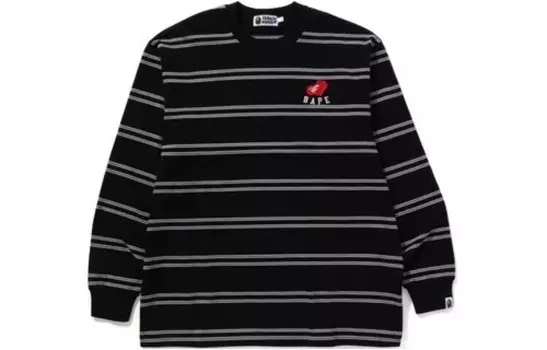 Футболка BAPE Ape Heart Hoop с длинным рукавом A Bathing Ape, бежевый
