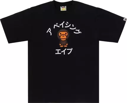 Футболка BAPE Baby Milo College 'Black', черный
