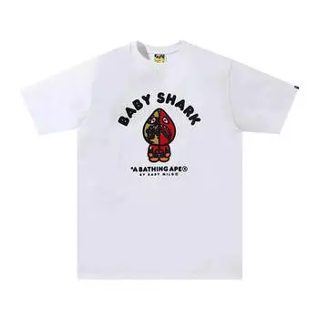 Футболка Bape Baby Milo Shark College, белый/красный